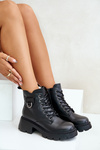 Insulated Women's Boots Made of Natural Leather Vinceza 41460 Black