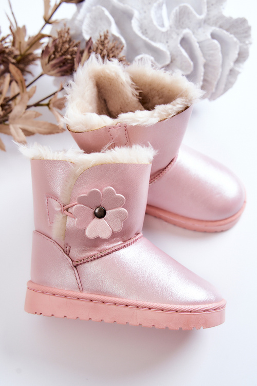 Children's Snow Boots With Flower Pink Bianca