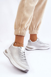 Sneakersy Damskie Cyrkonie Białe Raiden
