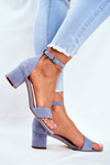 Suede Sandals On A Bar Sergio Leone SK839 Light Blue