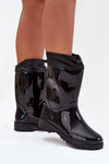 Women's Rain Boots With Drawstring Black Kessia