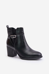 Women's Heeled Boots Insulated With Strap Black Zinithia