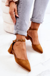 Suede pointed pumps Camel Calliope