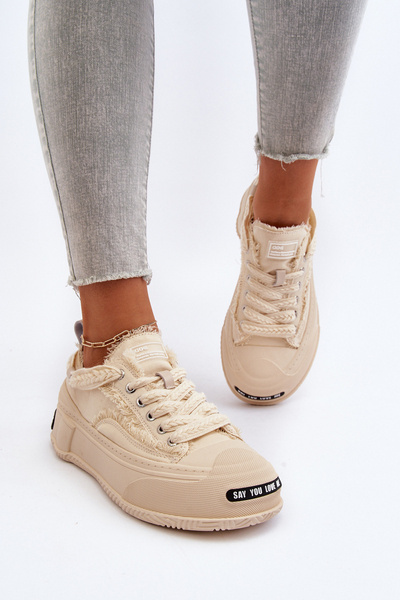 Sneakersy Damskie Beżowe GOE NN2N4060