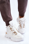 Women's Insulated Sports Boots Lace-Up Trappers White Bastini