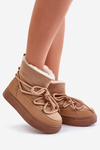 Women's Platform Snow Boots Lined With Fur Camel Aziara