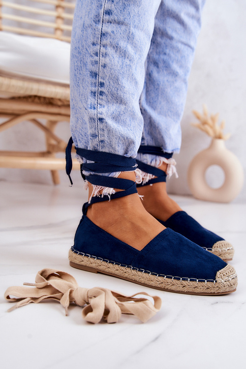 Tied Suede Espadrilles Navy Ismanne
