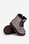 Children's Glittery Lined Boots with a Zipper Pink Saussa