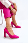 Suede Pumps On A Fashionable Heel Fuchsia Estellia