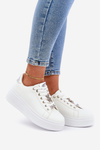 Eco Leather Sneakers With Clips White-Silver Enalirae
