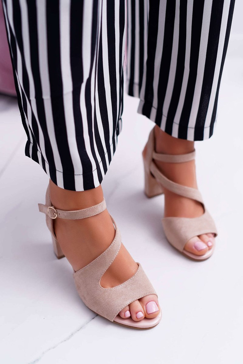 Women's Stiletto Sandals Sergio Leone SK868 Suede Beige Mersi