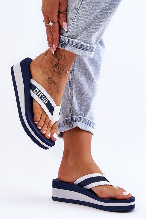 Women's Wedge Sliders Flip-Flops Big Star HH274A096 Black