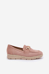 Cutout loafers with gold detail and jute weaving pink Lainer
