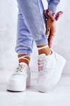 Women's Tied Sports Shoes Sneakers White Manila