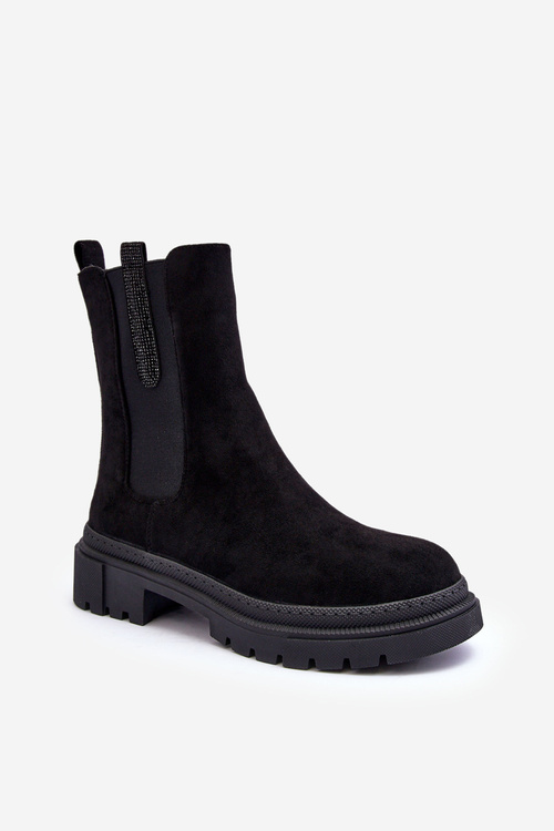 Women's Leather Ankle Boots Black Alexetta