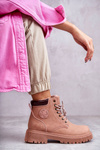 Leather Warm Boots Pink Felizia Trappers
