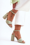 Suede Heeled Sandals Green Harriet