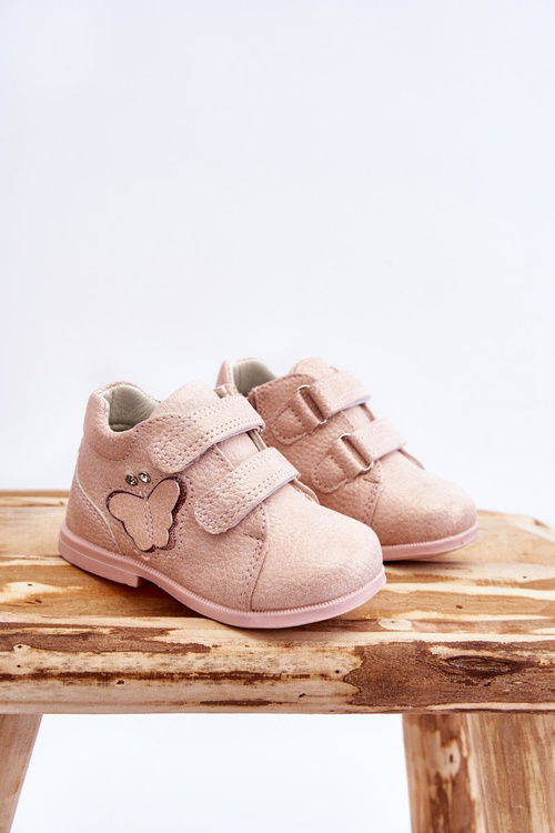 Leather Boots Lace Up With A Butterfly Pink Avi