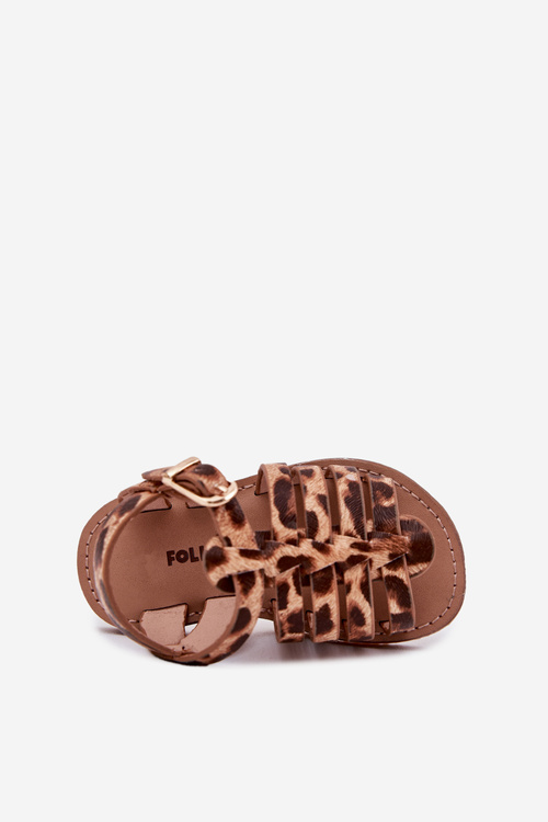 Girls' Children's Sandals Made Of Eco Leather Leopard Mariana