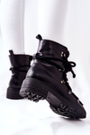 Leather Trapper Boots Tied Lewski Black 3116