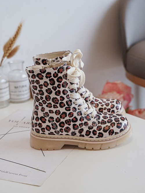 Children's Zip-Up Insulated Boots Beige-Brown Dolida