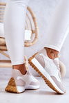 Classic Sports Shoes Tied White and Beige Patrice