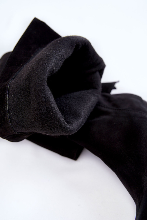 Kozaki Muszkieterki Damskie Zamsz Czarne Lewski 2833