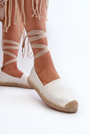 Lace-up Eco Leather Espadrilles White Ismanne