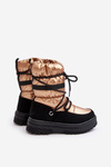 Kids Waterproof Snow Boots Lined With Wool Gold Romaine
