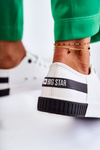 Women's Leather Tennis Shoes BIG STAR FF274175 White-Black