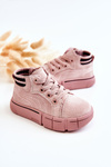 Children's High-top Sneakers With A Zipper Pink Boone 