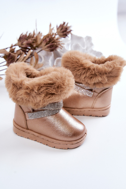 Children's Snow Boots With Cubic Zirconia Gold Hollee