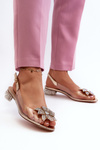 Transparent Sandals With Low Heel And Gold Decoration D&A MR38-383