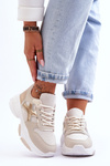 Women's Lace-up Sneakers Beige-gold Cortes