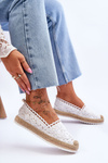 Espadryle Koronka Wsuwane Białe Blanco