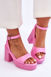 Fashionable Sandals On Massive Heel Pink Karmine