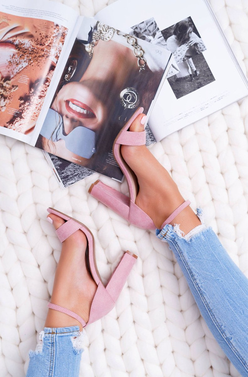 Women's Stiletto Sandals Suede Pink Anastasie