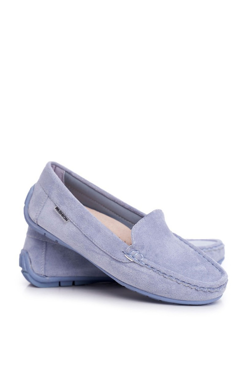 Women's Moccasins Blue Suede Morreno
