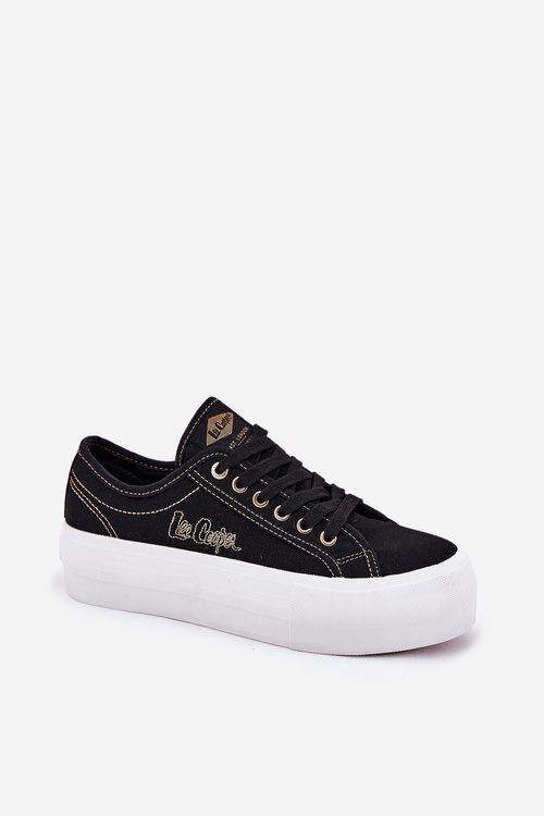 Women's fabric platform sneakers Lee Cooper LCW-25-31-3431L black
