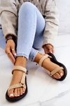 Women's Suede Sports Sandals Beige Harris