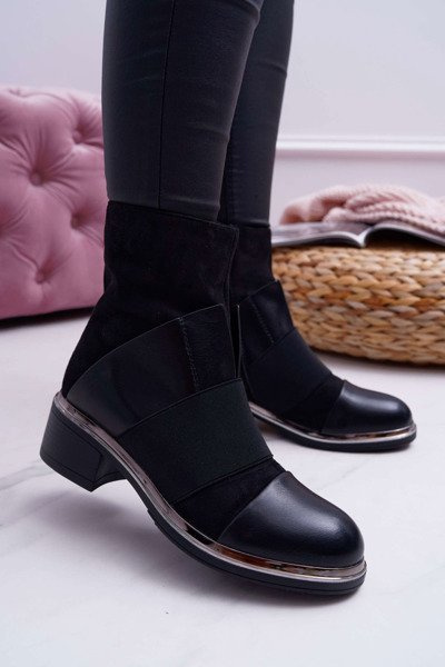 Women's Suede Boots With Eraser Black Mange