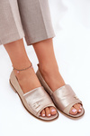 Leather Elegant Ballet Flats With Open Toes Beige Zazoo 1865