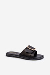 Women's Black Sandals with Strap and Buckle Opahiri
