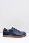 Navy Blue Men's Leather Sporty Half Boots Nikopol Design