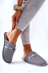 Women's Slippers With Bow Grey Evira