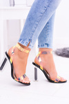 Lu Boo Black Transparent Post Mirage Sandals