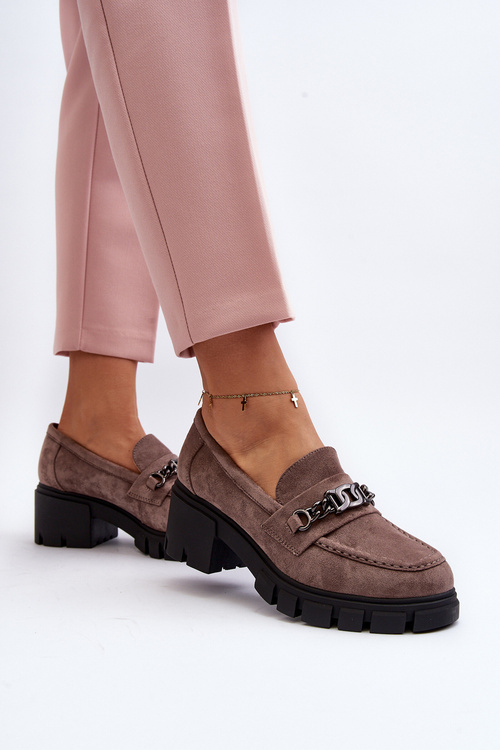 Beige Loafers on Chunky Heel Eriella