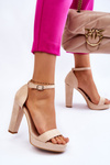 Suede Sandals On Heel Beige Spectacular 