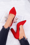Red Suede Razor pumps