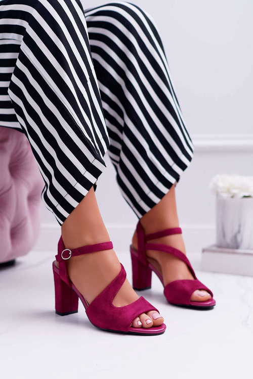 Women's Stiletto Sandals Sergio Leone SK868 Fuchsia Suede Mersi